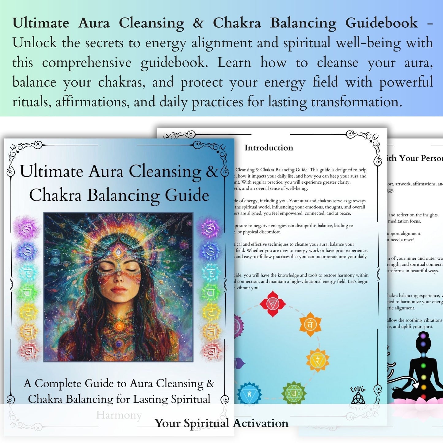 PDF guidebook with chakra rituals, daily affirmations, and energy-clearing practices to help maintain alignment and protect your aura long-term.