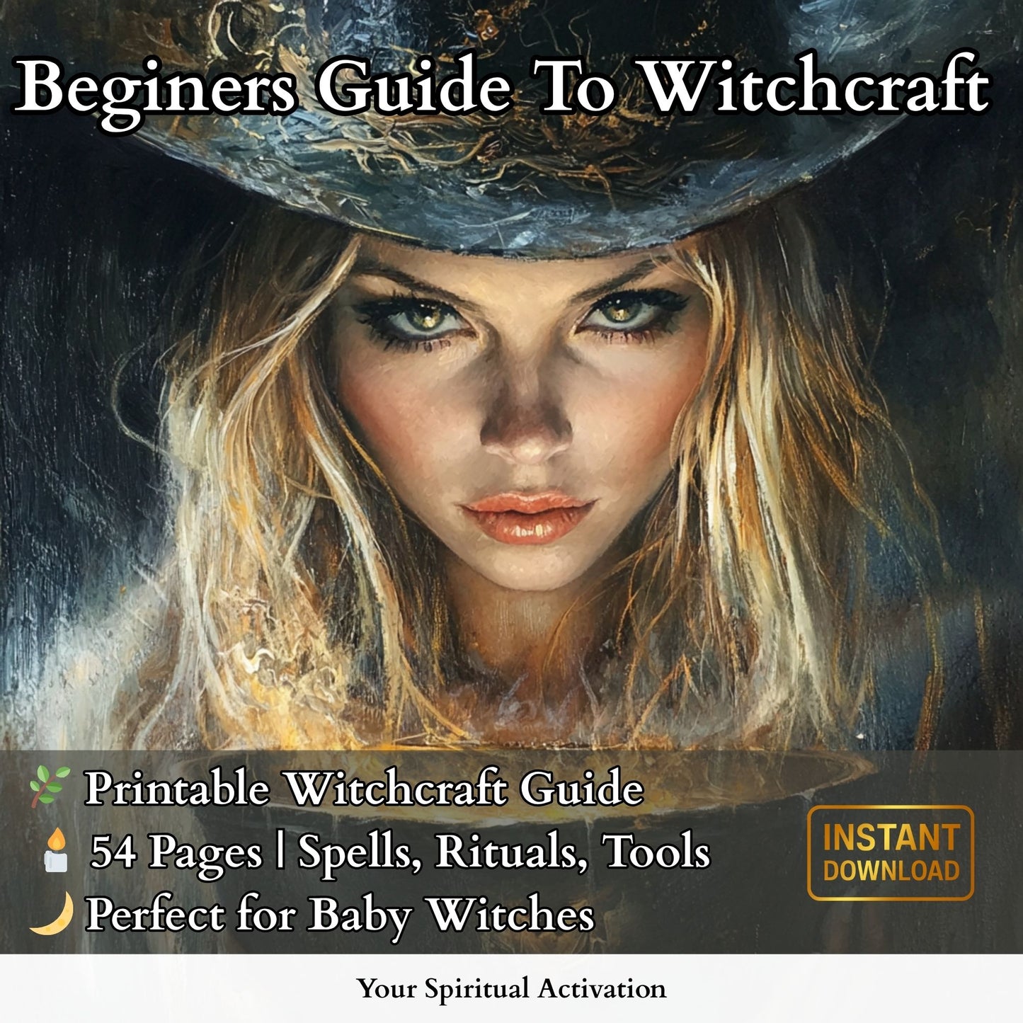 Printable book of shadows for Beginners – 54-page PDF with spells, moon magic, shadow work, and Wicca rituals