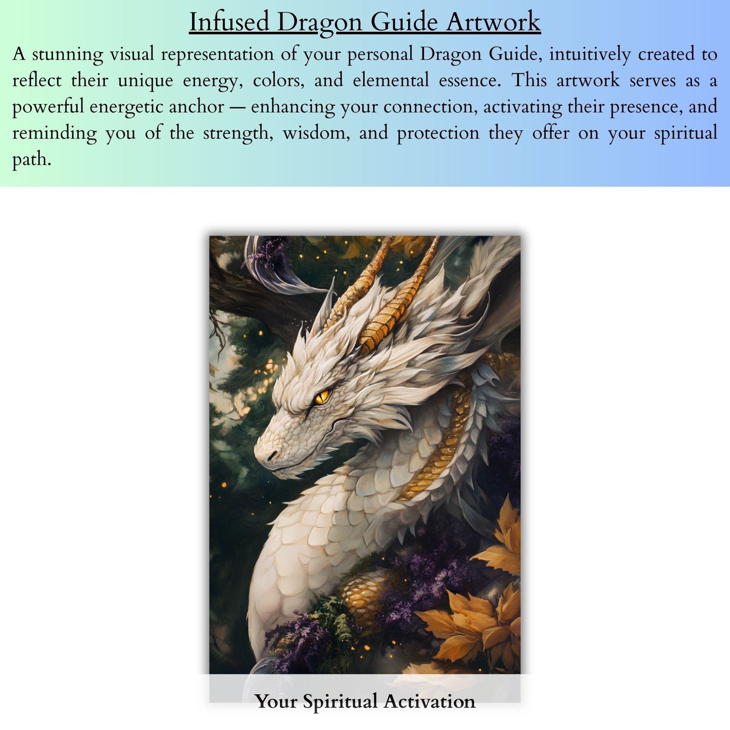 Powerful spiritual dragon artwork representing your unique dragon guide, included with your intuitive psychic reading and spiritual activation session.