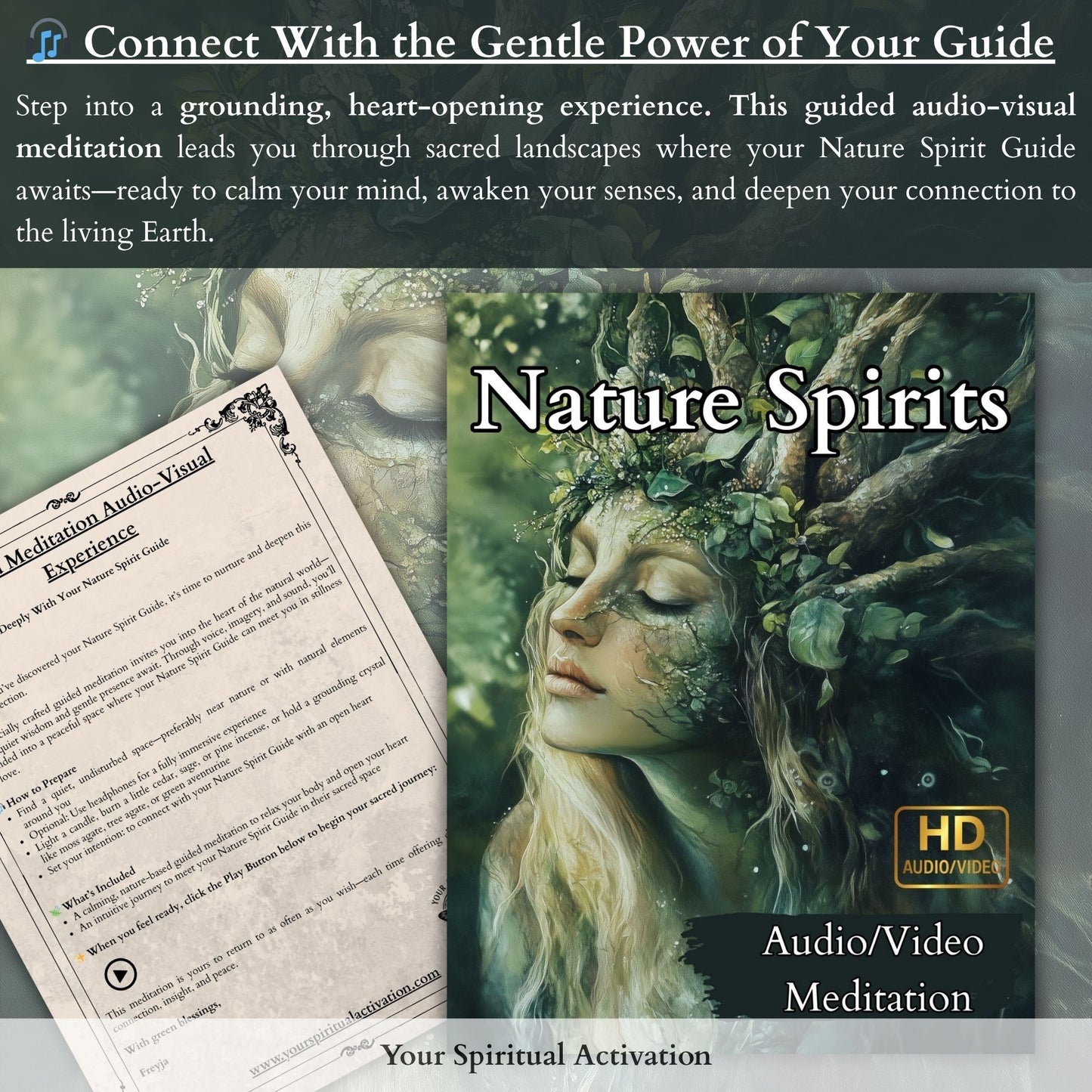 Custom spirit guide artwork for sacred space and intuitive meditation – High-frequency symbolic artwork that embodies the energy of your nature spirit, perfect for visualization and spiritual alignment practices.