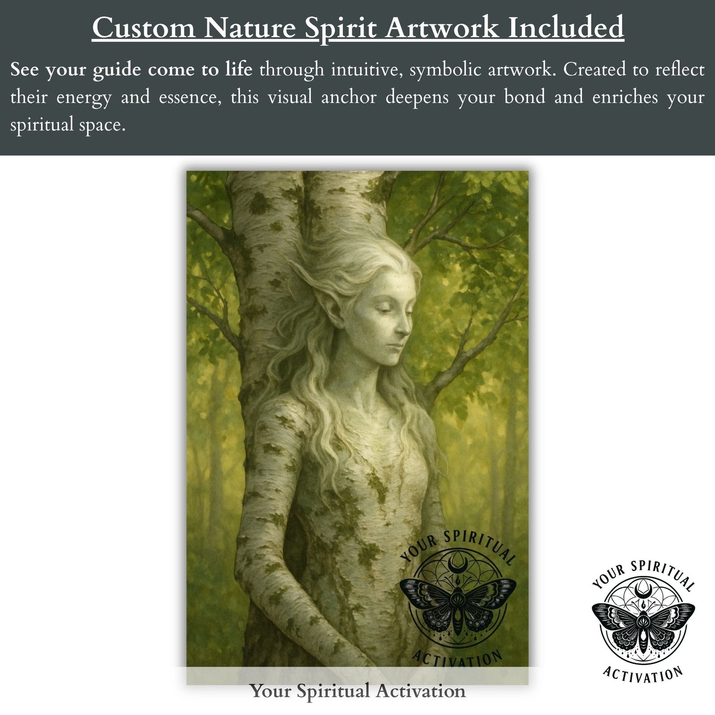 Spiritual awakening tools for reconnecting with Earth and natural intuition – Includes a guidebook with nature rituals, signs from spirit, and practices to strengthen your bond with your nature spirit guide and stay energetically aligned.