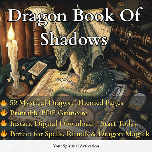 Dragon Book of Shadows 59-Page Grimoire PDF for Dragon Magic and Rituals.