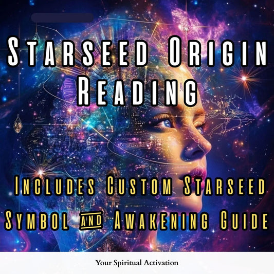 Starseed origin reading with galactic insight, custom artwork, and soul mission guidance for those awakening to their cosmic lineage and star family connection.