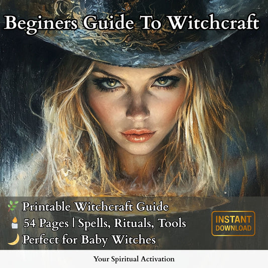 Printable book of shadows for Beginners – 54-page PDF with spells, moon magic, shadow work, and Wicca rituals