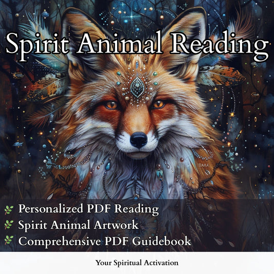 Spirit animal guide reading with custom artwork, channeled message, and intuitive guidance for personal growth and spiritual connection.